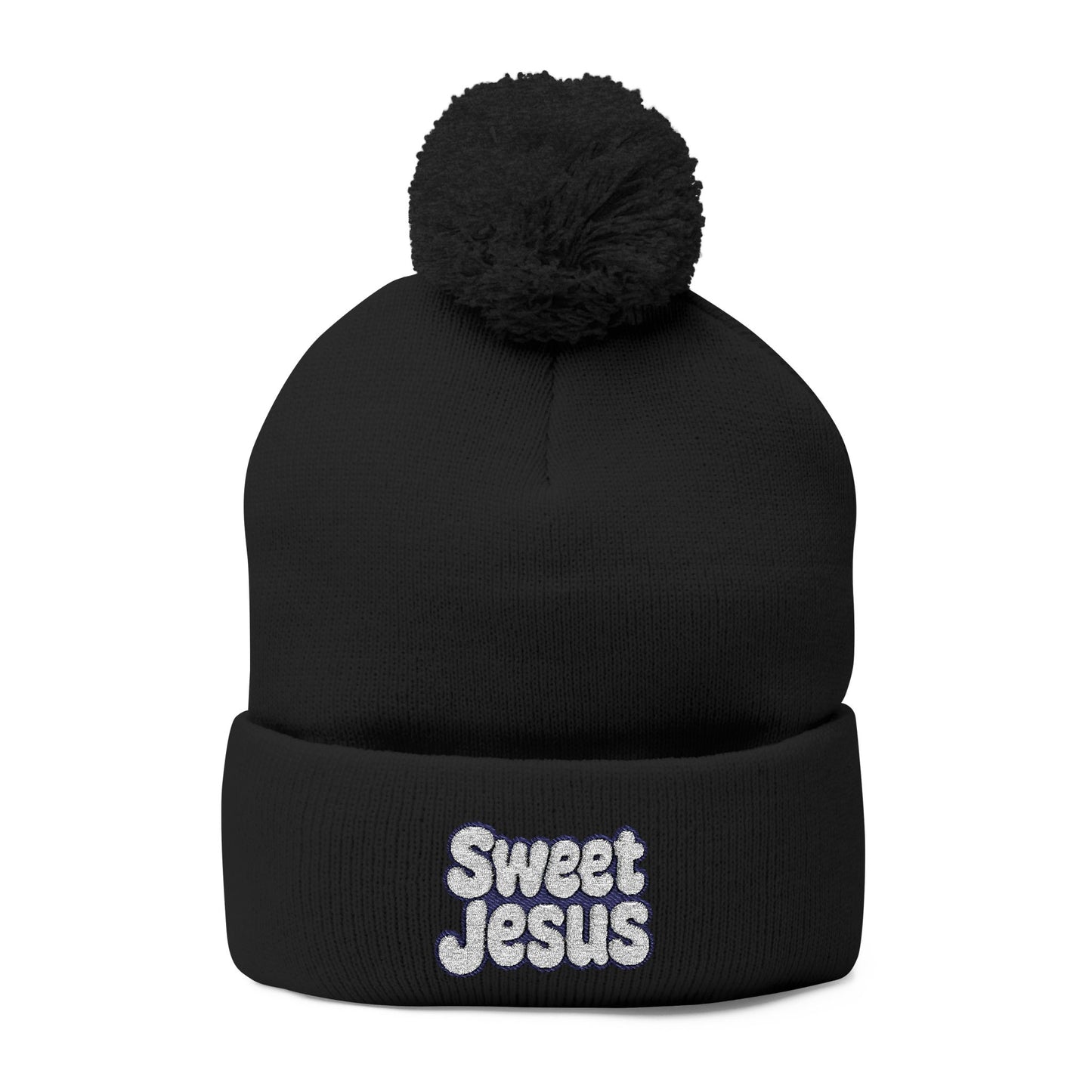 Beanie Hat - Don't Let Fall Sneak Up on You - Embroidered Pom-Pom Knit Cap