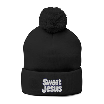 Beanie Hat - Don't Let Fall Sneak Up on You - Embroidered Pom-Pom Knit Cap