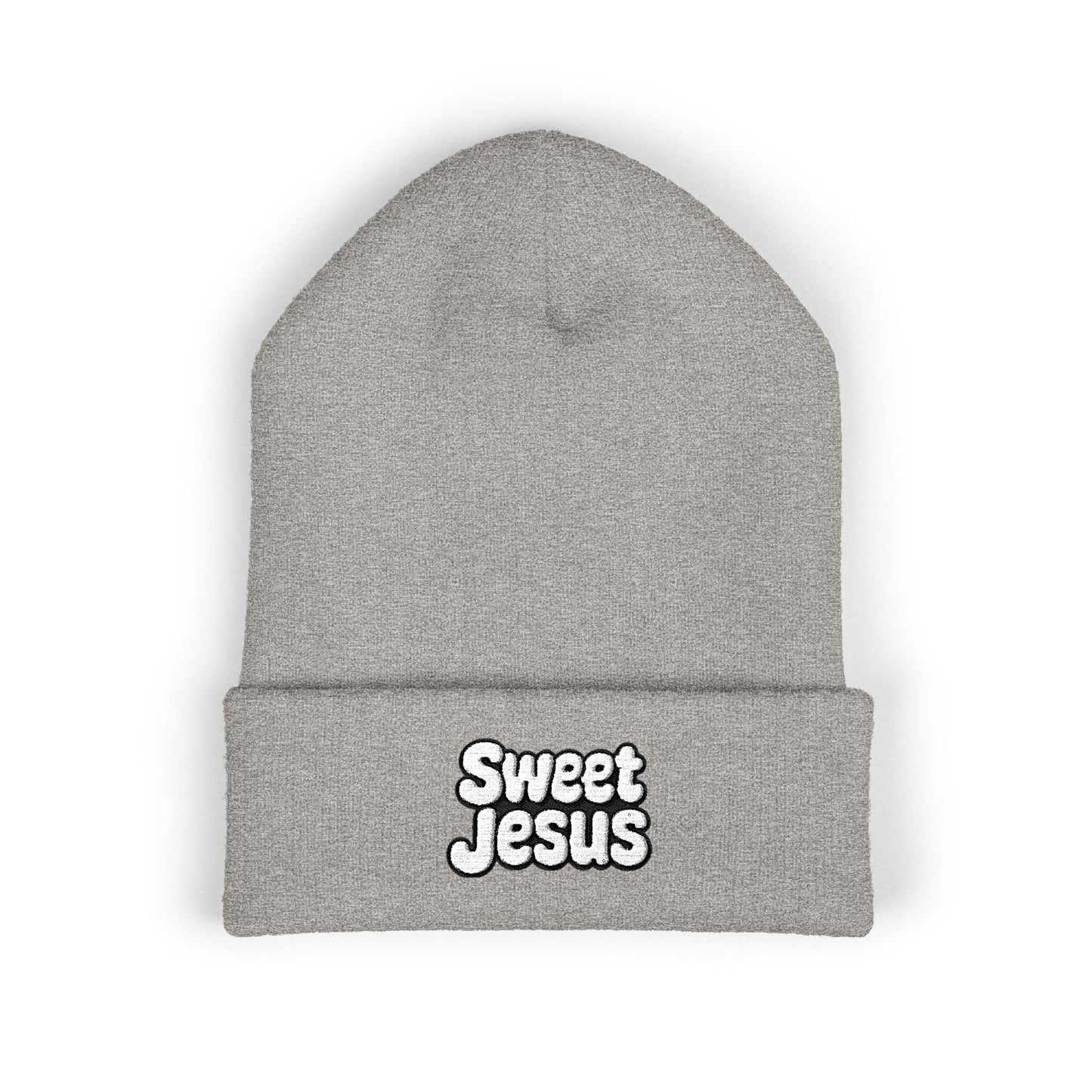 Sweet Jesus Embroidered Beanie, Classic Cuffed Winter Hat, Funny Gift for Christians, Cozy Casual Accessory, Holiday Apparel