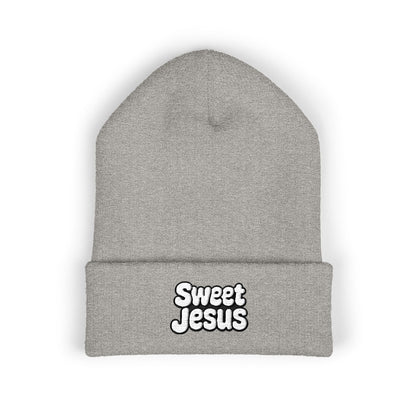 Sweet Jesus Embroidered Beanie, Classic Cuffed Winter Hat, Funny Gift for Christians, Cozy Casual Accessory, Holiday Apparel