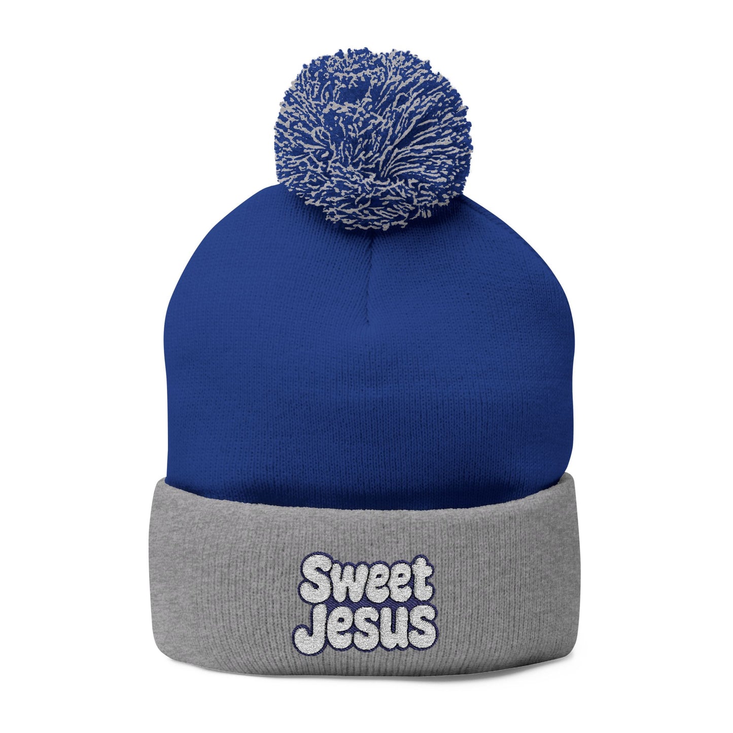 Beanie Hat - Don't Let Fall Sneak Up on You - Embroidered Pom-Pom Knit Cap