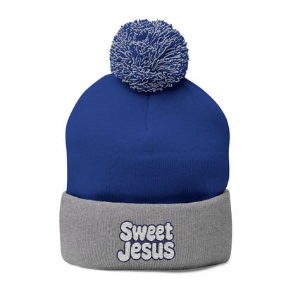 Beanie Hat - Don't Let Fall Sneak Up on You - Embroidered Pom-Pom Knit Cap