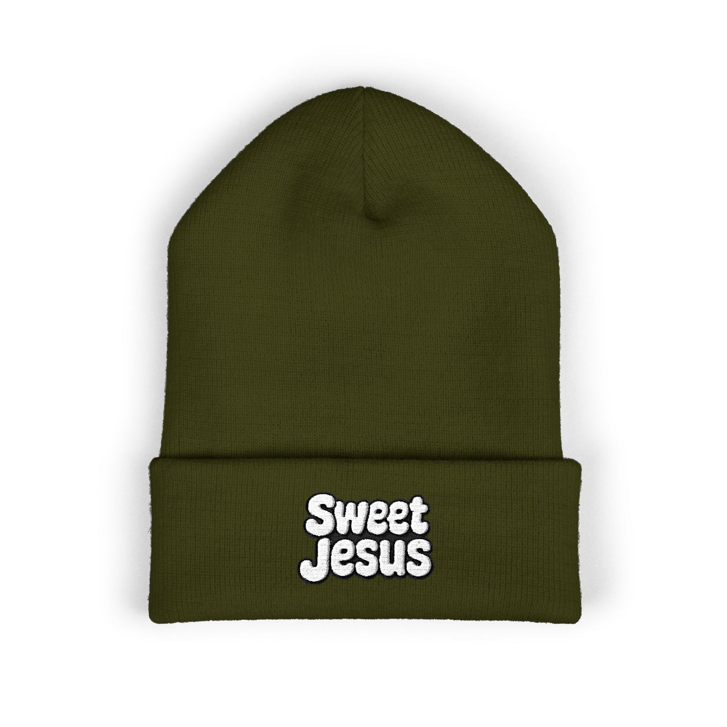 Sweet Jesus Embroidered Beanie, Classic Cuffed Winter Hat, Funny Gift for Christians, Cozy Casual Accessory, Holiday Apparel