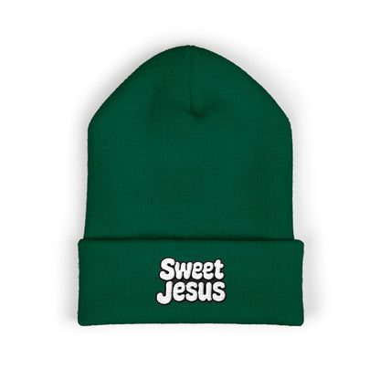 Sweet Jesus Embroidered Beanie, Classic Cuffed Winter Hat, Funny Gift for Christians, Cozy Casual Accessory, Holiday Apparel
