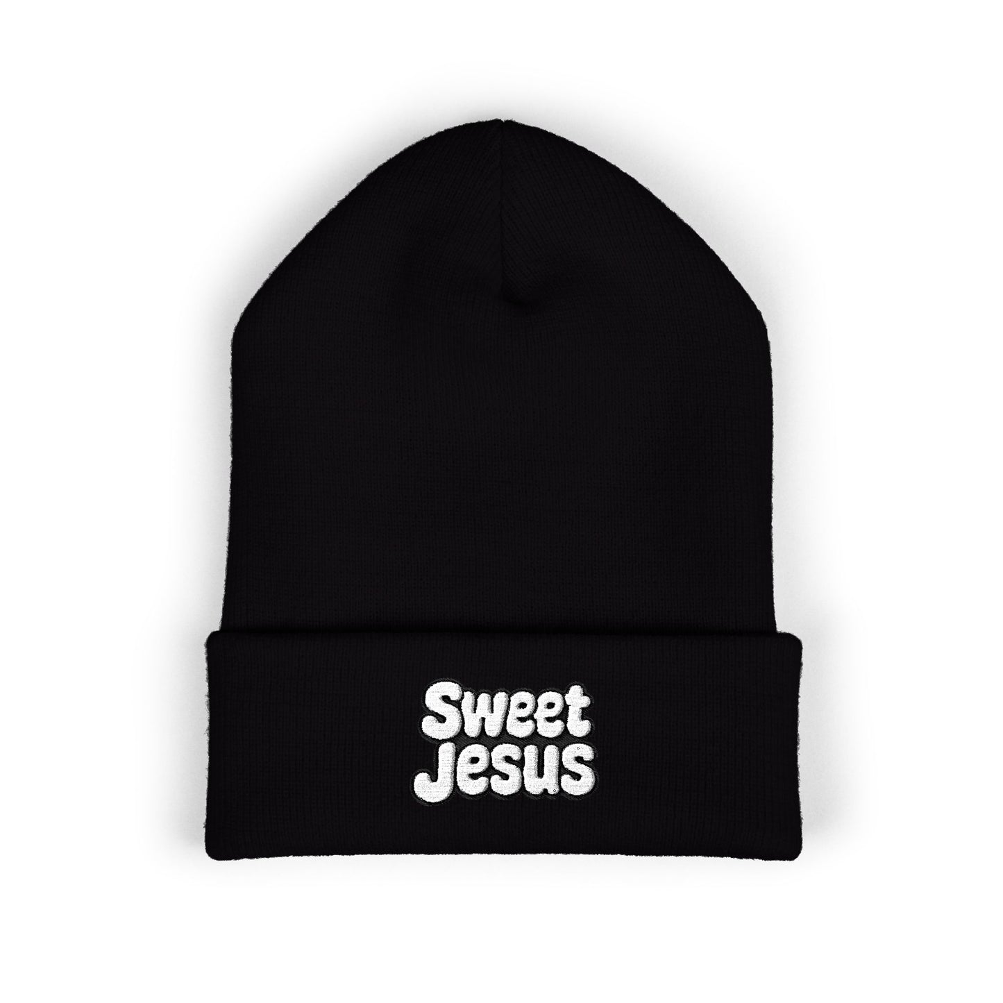Sweet Jesus Embroidered Beanie, Classic Cuffed Winter Hat, Funny Gift for Christians, Cozy Casual Accessory, Holiday Apparel