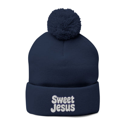 Beanie Hat - Don't Let Fall Sneak Up on You - Embroidered Pom-Pom Knit Cap
