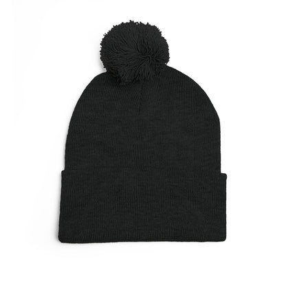 Beanie Hat - Don't Let Fall Sneak Up on You - Embroidered Pom-Pom Knit Cap