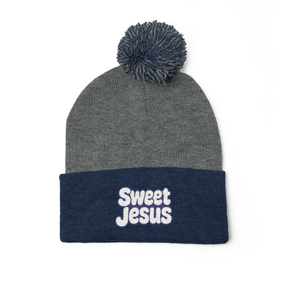 Beanie Hat - Don't Let Fall Sneak Up on You - Embroidered Pom-Pom Knit Cap