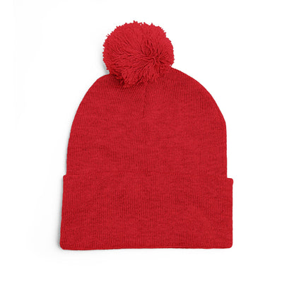 Beanie Hat - Don't Let Fall Sneak Up on You - Embroidered Pom-Pom Knit Cap