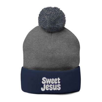 Beanie Hat - Don't Let Fall Sneak Up on You - Embroidered Pom-Pom Knit Cap