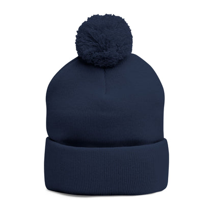 Beanie Hat - Don't Let Fall Sneak Up on You - Embroidered Pom-Pom Knit Cap