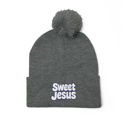 Beanie Hat - Don't Let Fall Sneak Up on You - Embroidered Pom-Pom Knit Cap