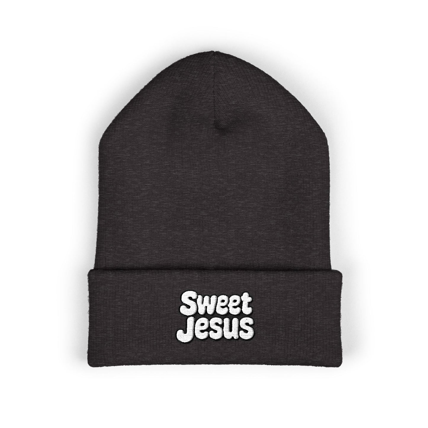 Sweet Jesus Embroidered Beanie, Classic Cuffed Winter Hat, Funny Gift for Christians, Cozy Casual Accessory, Holiday Apparel