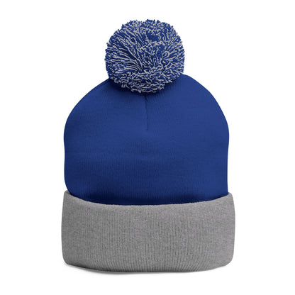 Beanie Hat - Don't Let Fall Sneak Up on You - Embroidered Pom-Pom Knit Cap