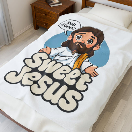 Blanket Velveteen Plush Sweet Jesus Warm Hug
