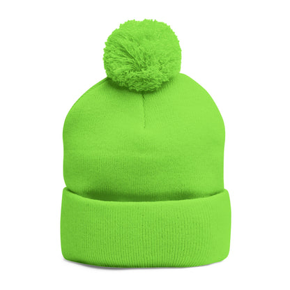 Beanie Hat - Don't Let Fall Sneak Up on You - Embroidered Pom-Pom Knit Cap