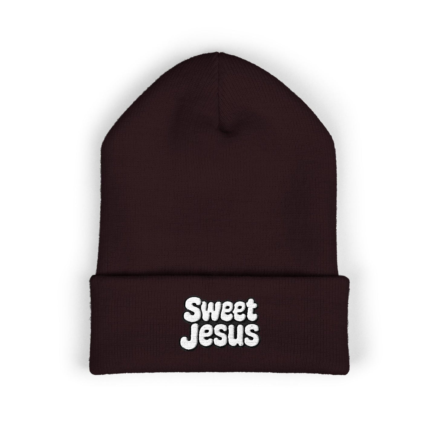 Sweet Jesus Embroidered Beanie, Classic Cuffed Winter Hat, Funny Gift for Christians, Cozy Casual Accessory, Holiday Apparel