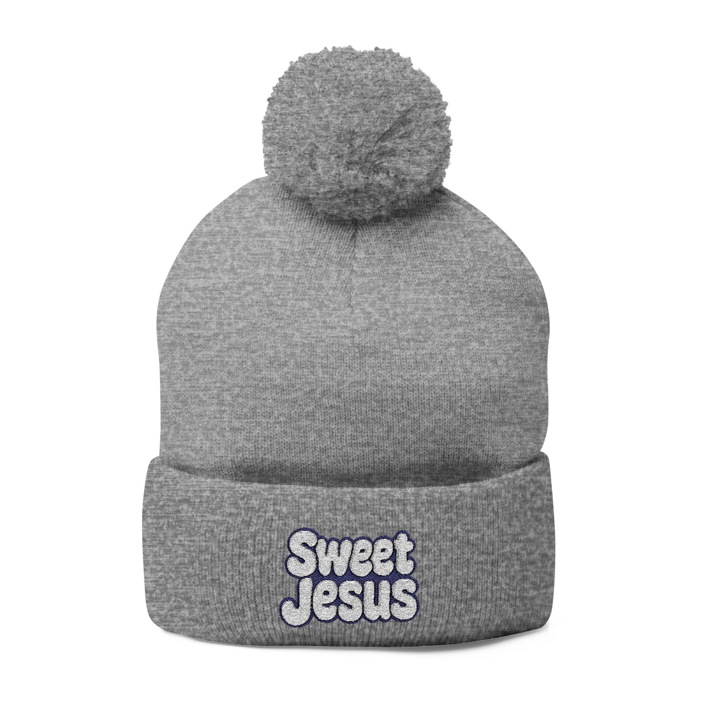 Beanie Hat - Don't Let Fall Sneak Up on You - Embroidered Pom-Pom Knit Cap