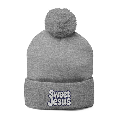 Beanie Hat - Don't Let Fall Sneak Up on You - Embroidered Pom-Pom Knit Cap