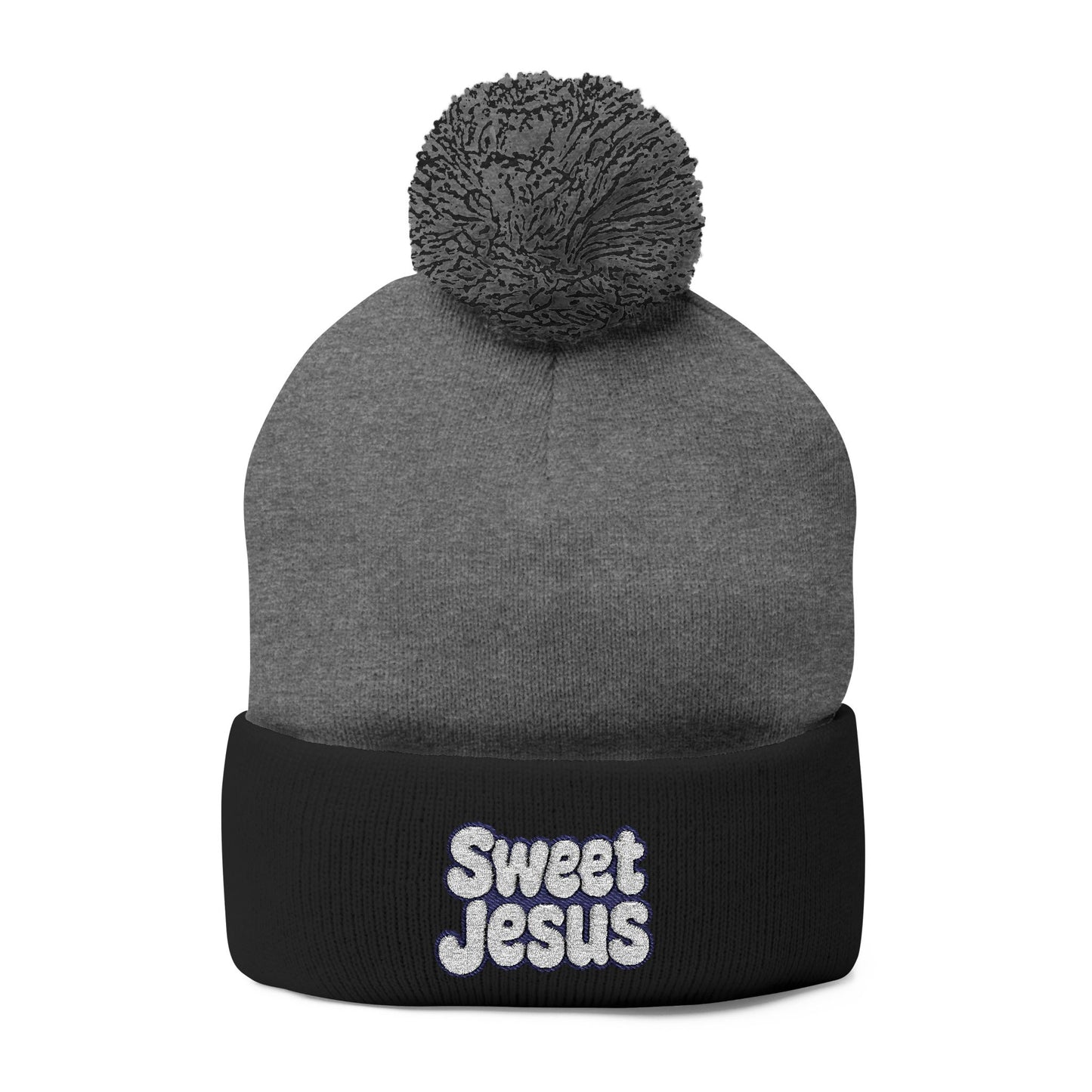 Beanie Hat - Don't Let Fall Sneak Up on You - Embroidered Pom-Pom Knit Cap