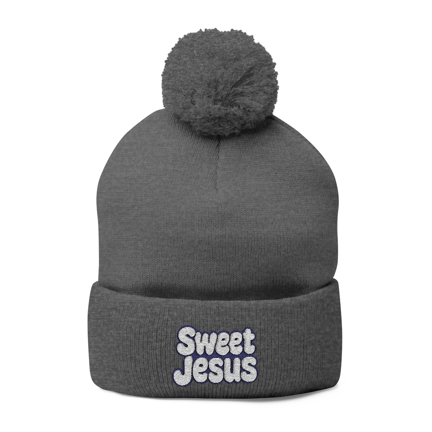 Beanie Hat - Don't Let Fall Sneak Up on You - Embroidered Pom-Pom Knit Cap
