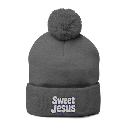 Beanie Hat - Don't Let Fall Sneak Up on You - Embroidered Pom-Pom Knit Cap