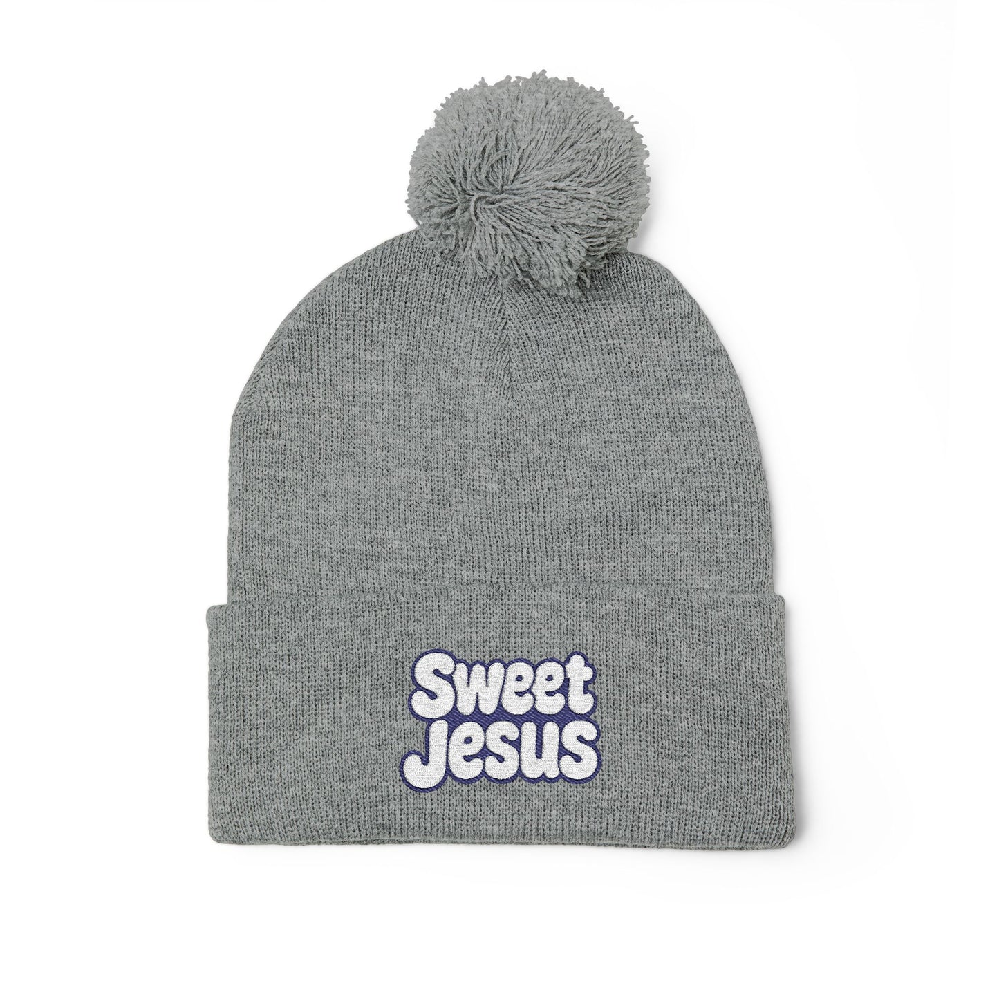 Beanie Hat - Don't Let Fall Sneak Up on You - Embroidered Pom-Pom Knit Cap