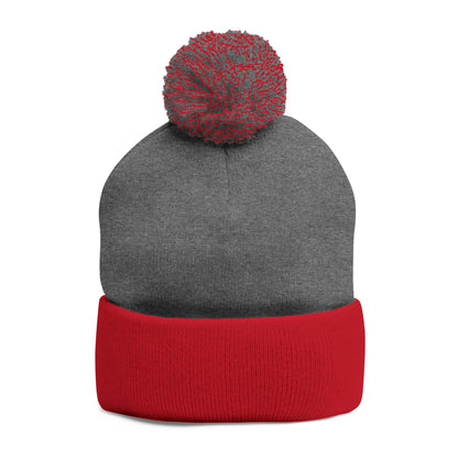 Beanie Hat - Don't Let Fall Sneak Up on You - Embroidered Pom-Pom Knit Cap