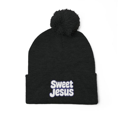 Beanie Hat - Don't Let Fall Sneak Up on You - Embroidered Pom-Pom Knit Cap