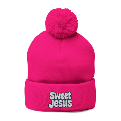 Beanie Hat - Don't Let Fall Sneak Up on You - Embroidered Pom-Pom Knit Cap