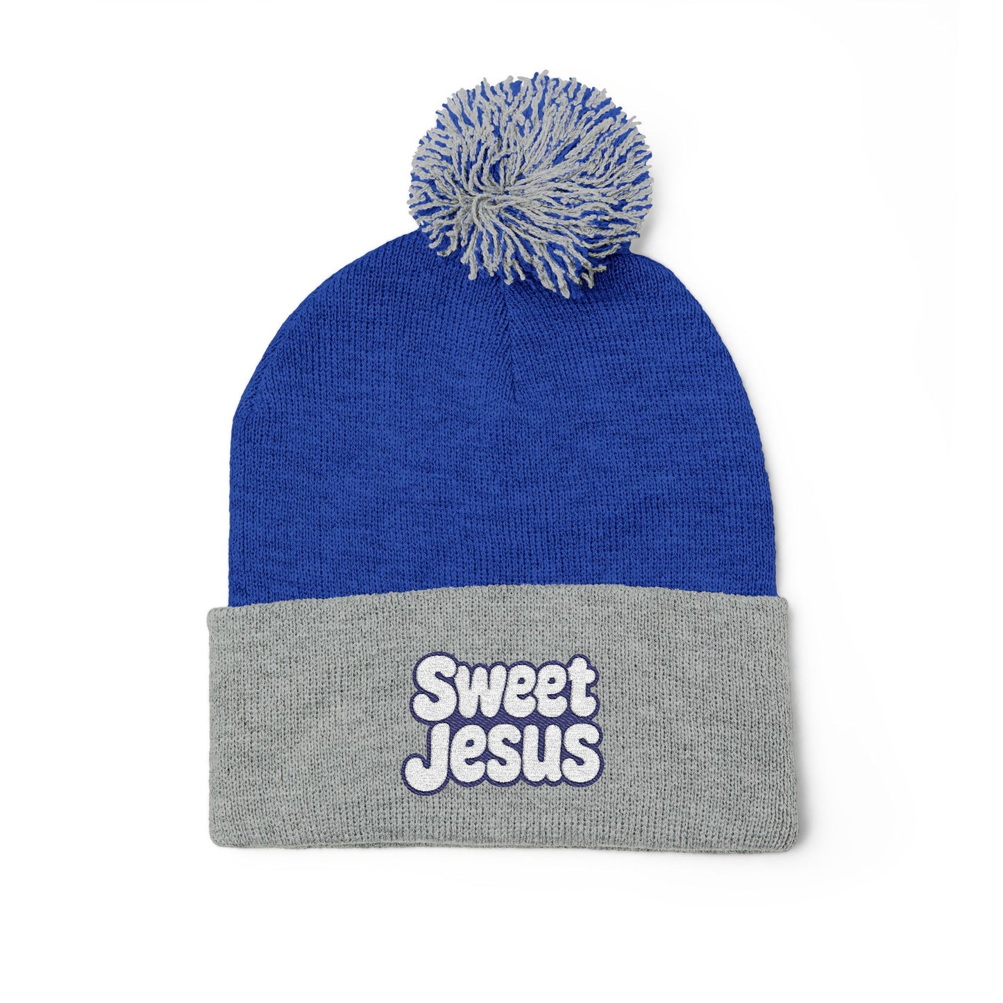 Beanie Hat - Don't Let Fall Sneak Up on You - Embroidered Pom-Pom Knit Cap